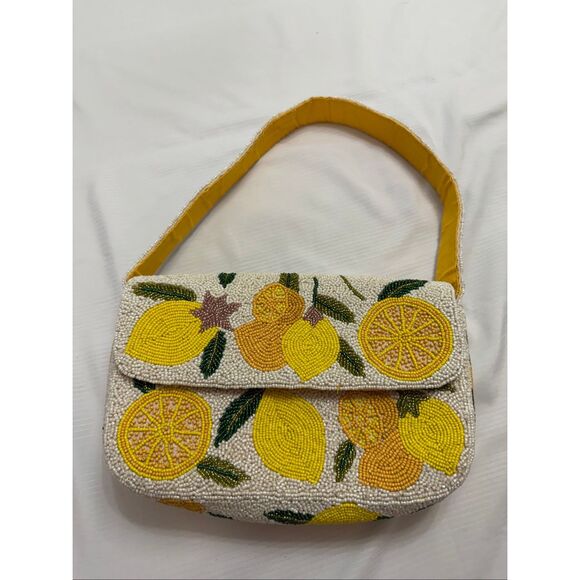 America & Beyond Handbags - America & Beyond Make Lemonade Beaded Shoulder Bag Handbag